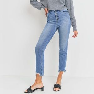 Just Black Denim - The Frayed Button Straight